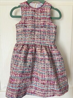 Girls Multicolor Tweed Party Dress Barbie Lined Made in Portugal